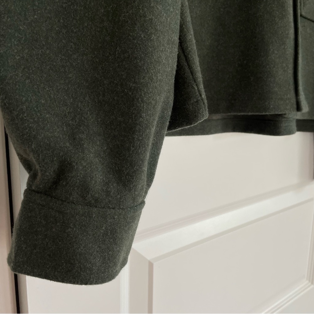 beachlunchlounge Dark Green Utility Shacket Jacket with Front Flap Pockets - Picture 3 of 8